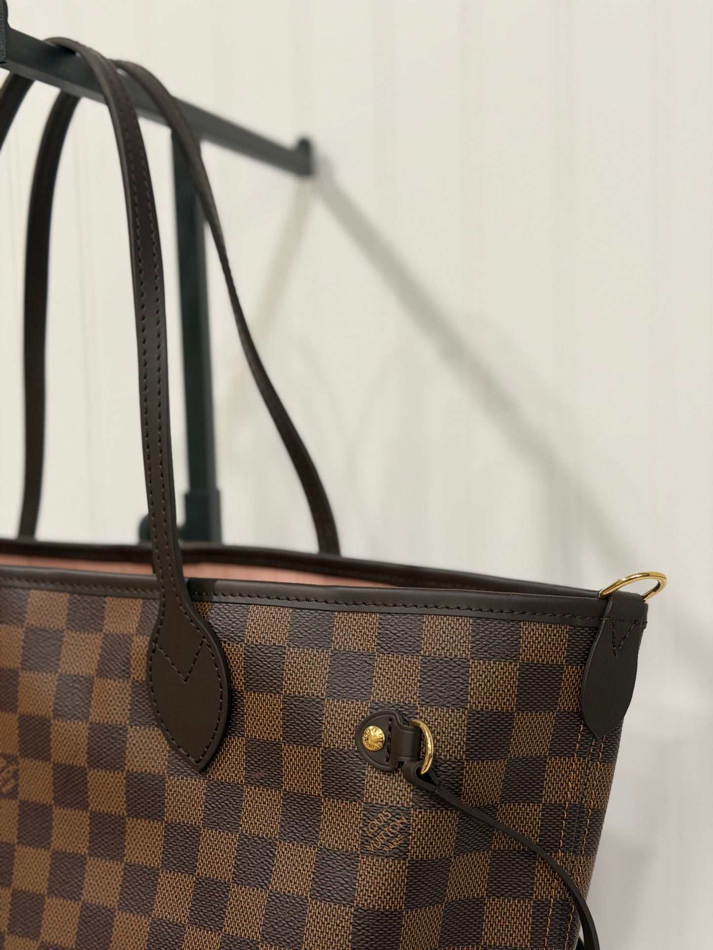 Louis Vuitton Neverfull MM Braided Damier Ebene Rose Quartz