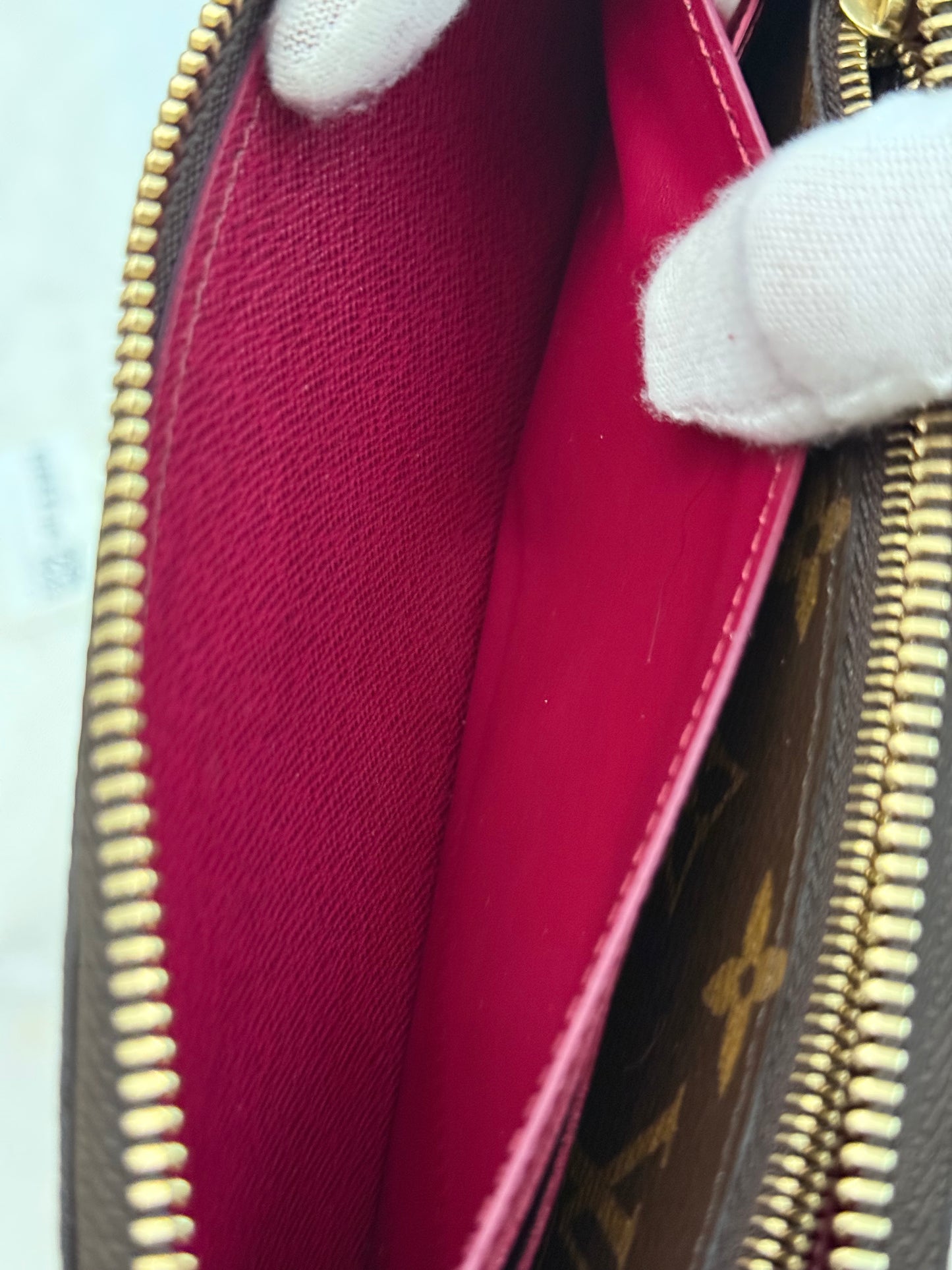 Louis Vuitton Clemence Mono Fuchsia Wallet