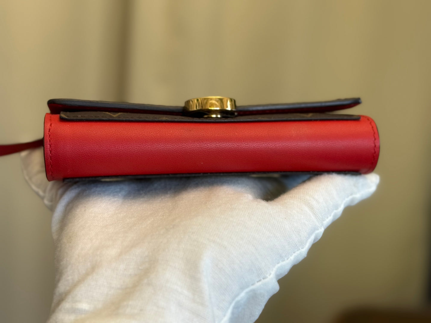Louis Vuitton Flore Small/Compact Mono with Red Leather Wallet