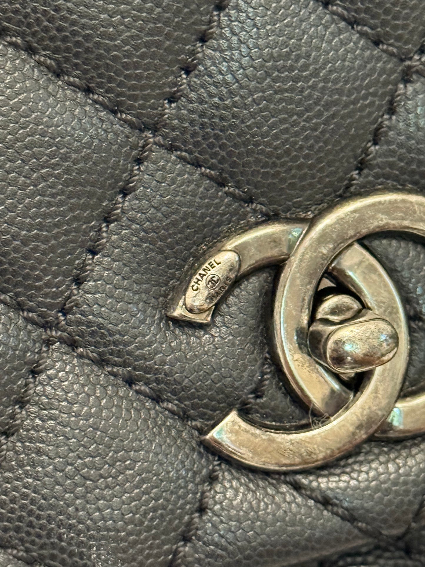 Chanel Coco Handle Black Caviar with Ruthenium Hardware