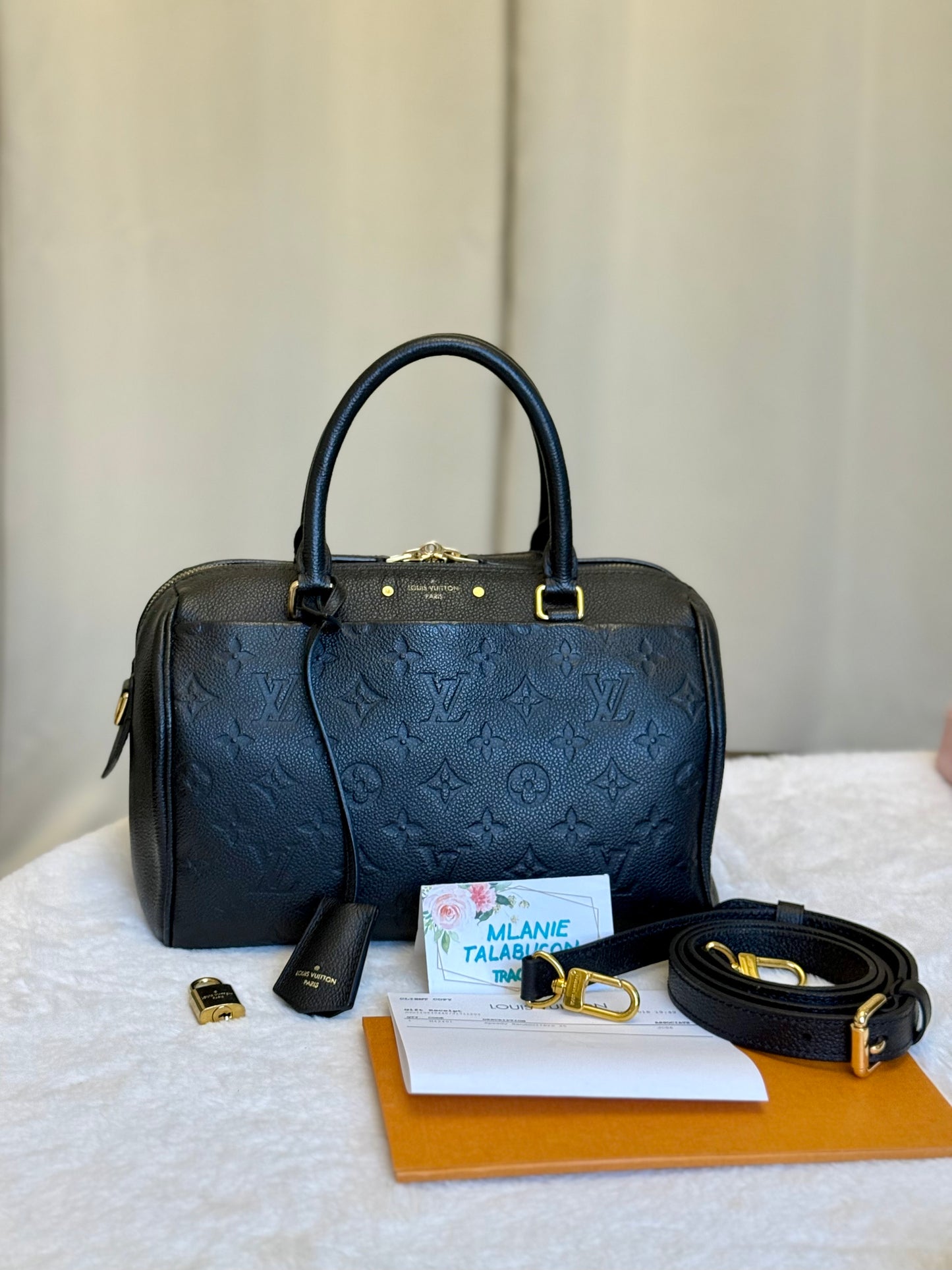 Louis Vuitton Speedy 25 Bandouliere Mono Empreinte Black/Noir