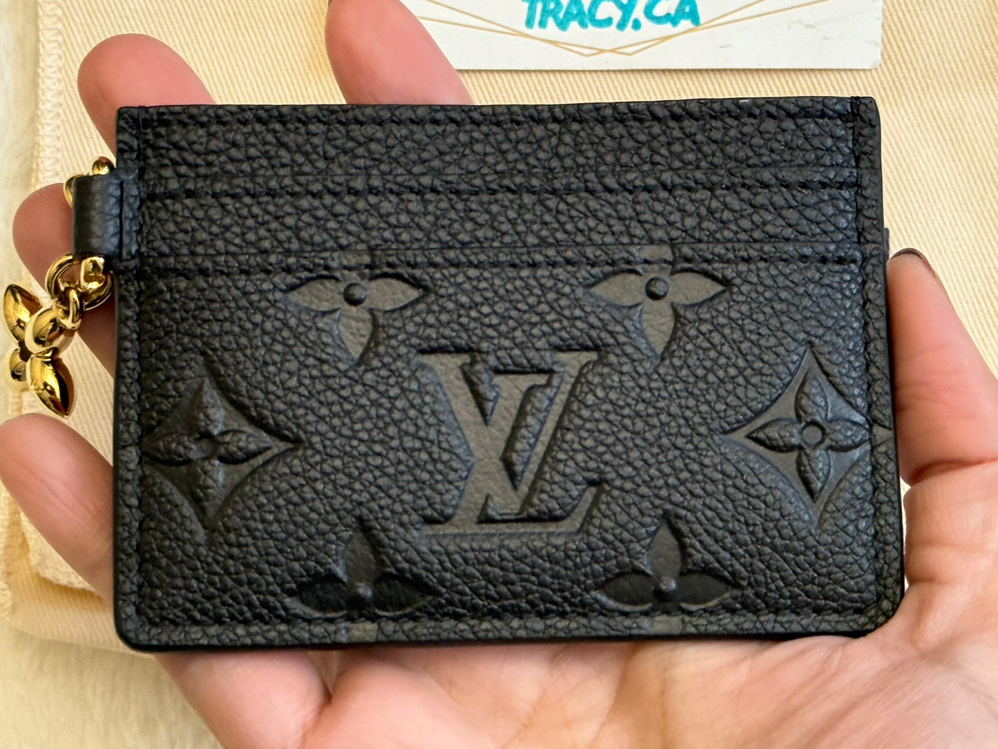 Louis Vuitton Charms Card Holder Black Empreinte