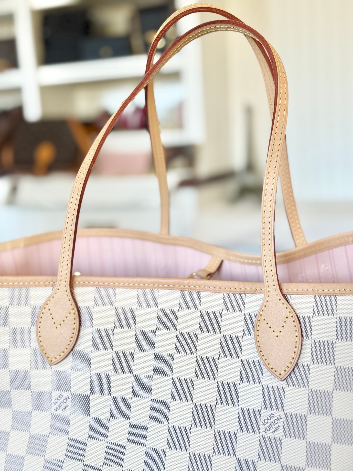 Louis Vuitton Neverfull GM in Damier Azur  Rose Ballerine MINT