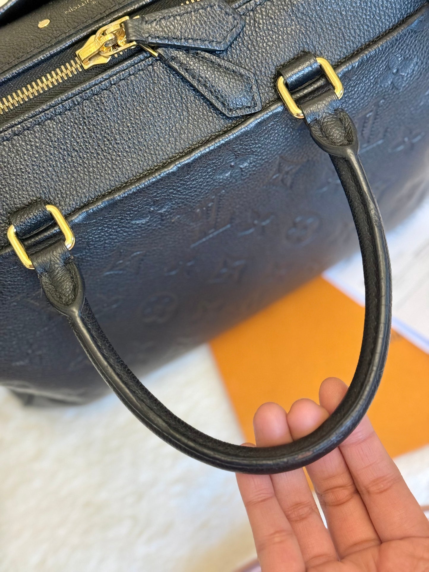 Louis Vuitton Speedy 25 Bandouliere Mono Empreinte Black/Noir