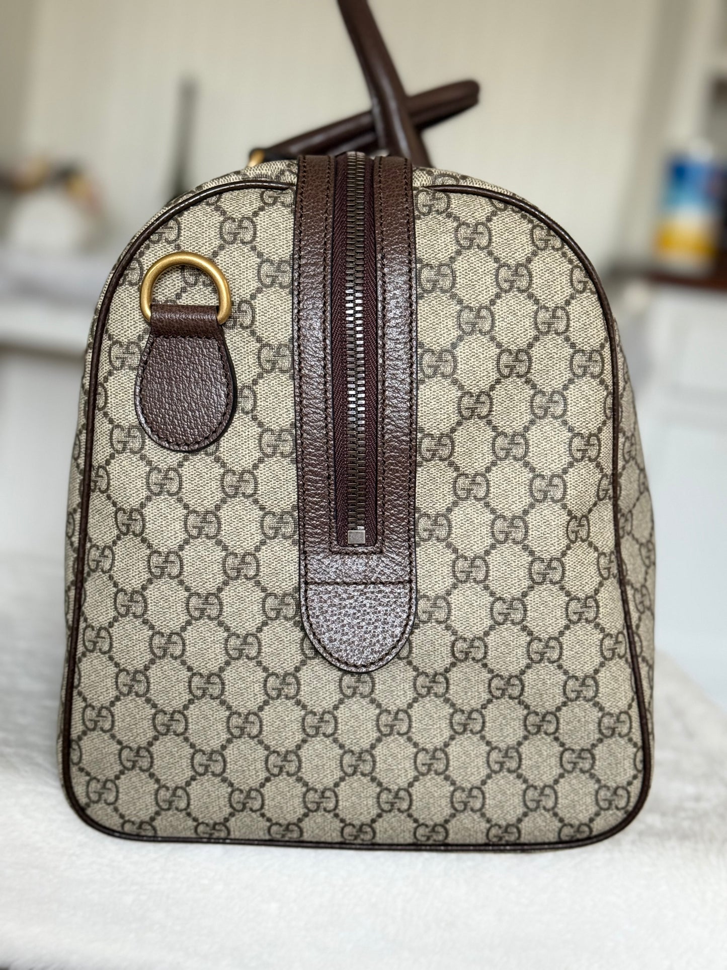 Gucci Ophidia GG Carry-On Supreme Beige Canvas Duffel/Luggage