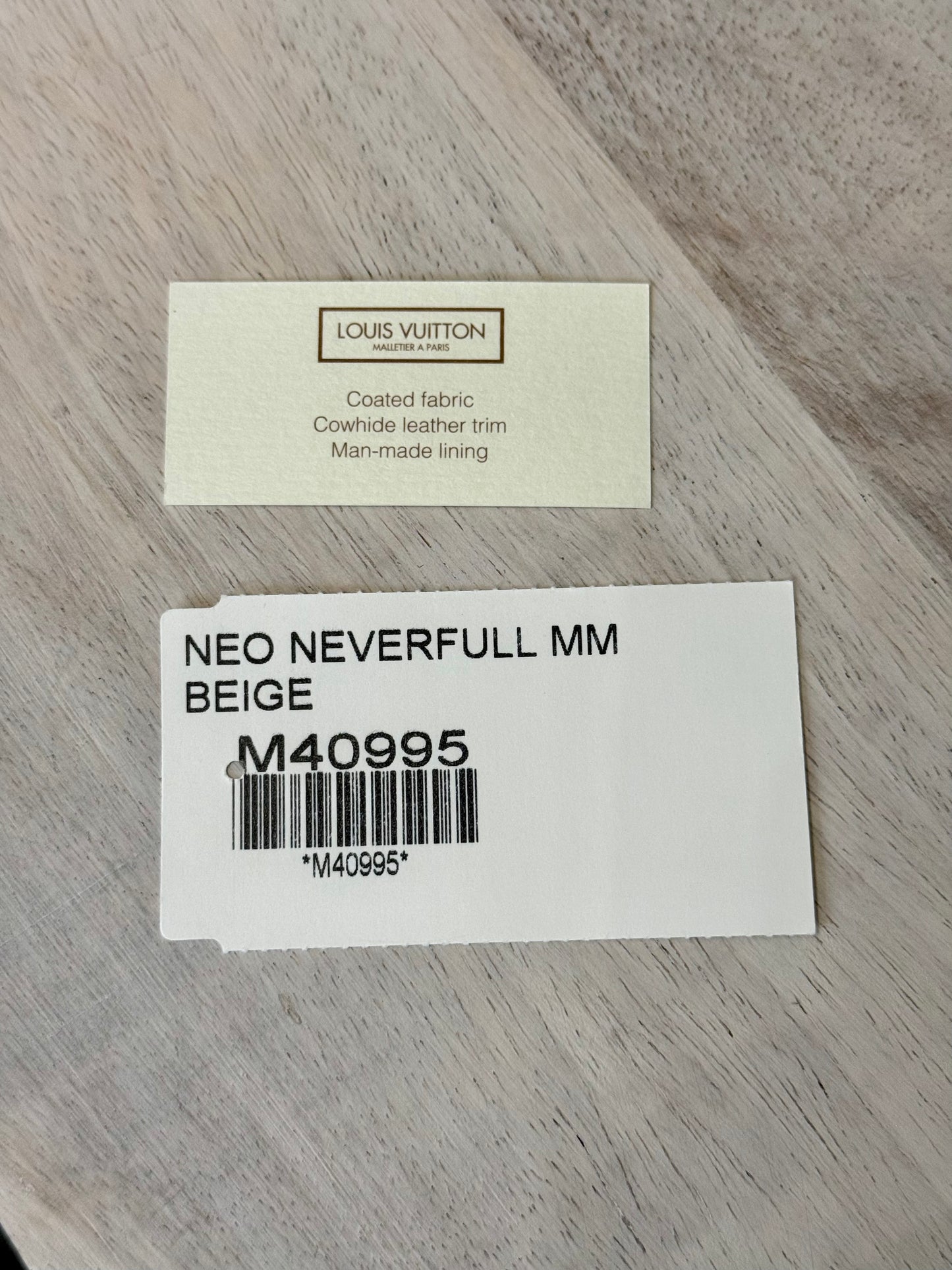 Louis Vuitton Neverfull MM Mono Beige Bag Only