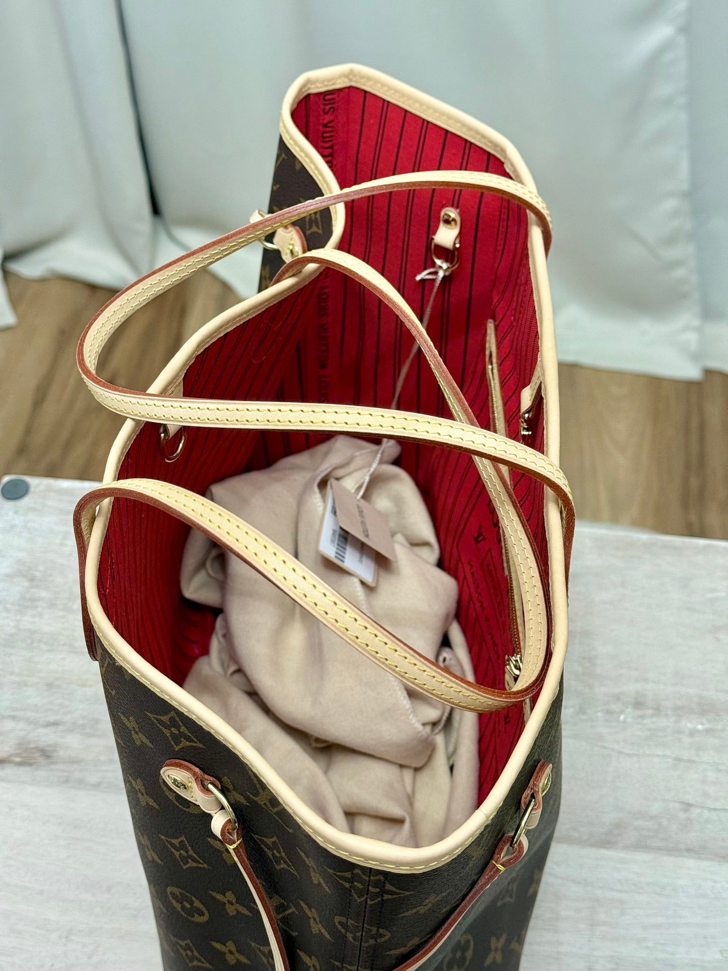Louis Vuitton Neverfull MM Mono Cerise Bag Only
