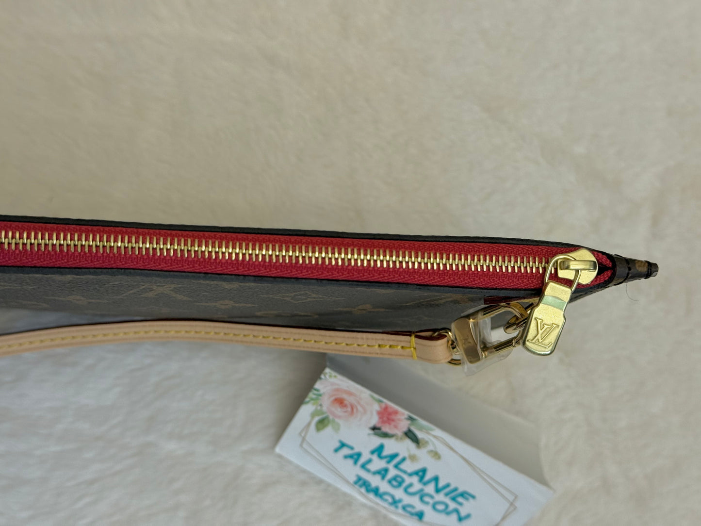 Louis Vuitton Neverfull MM Mono Cherry Bag and Pouch