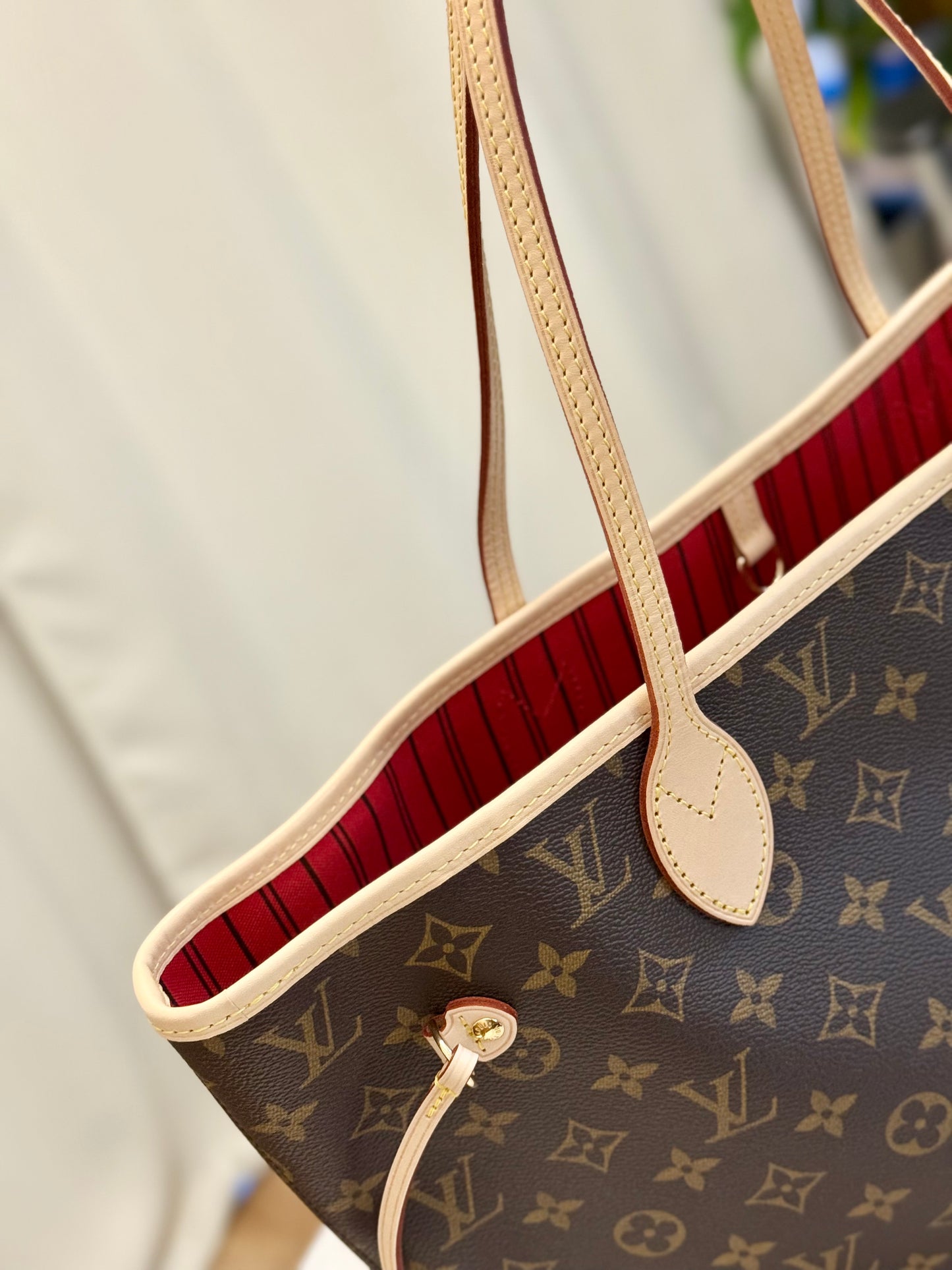 Louis Vuitton Neverfull MM Mono Cerise