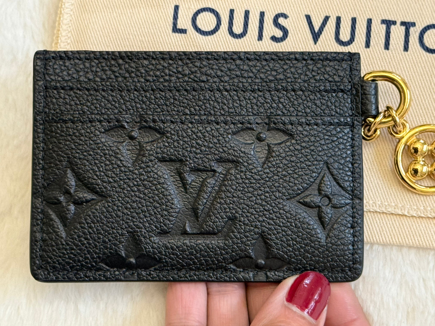 Louis Vuitton Charms Card Holder Black Empreinte
