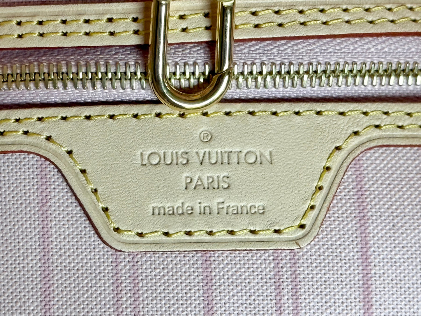 BRAND NEW Louis Vuitton Neverfull GM in Damier Azur with Rose Ballerine Interior