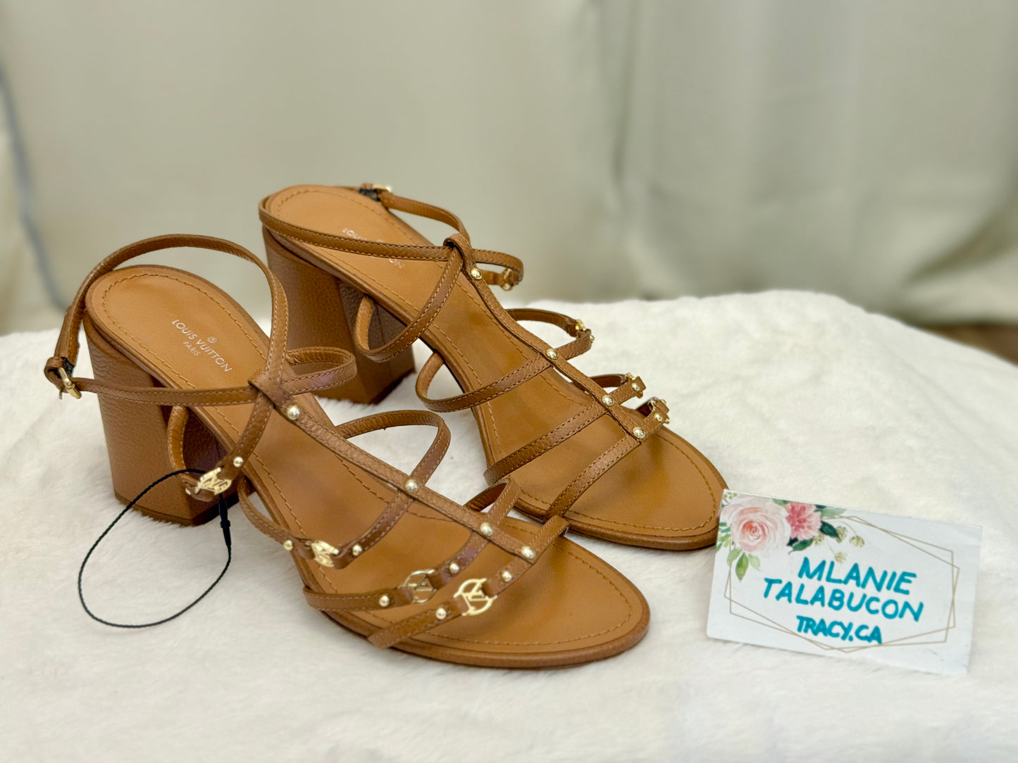 Louis Vuitton Roma Sandals Cognac Size 40