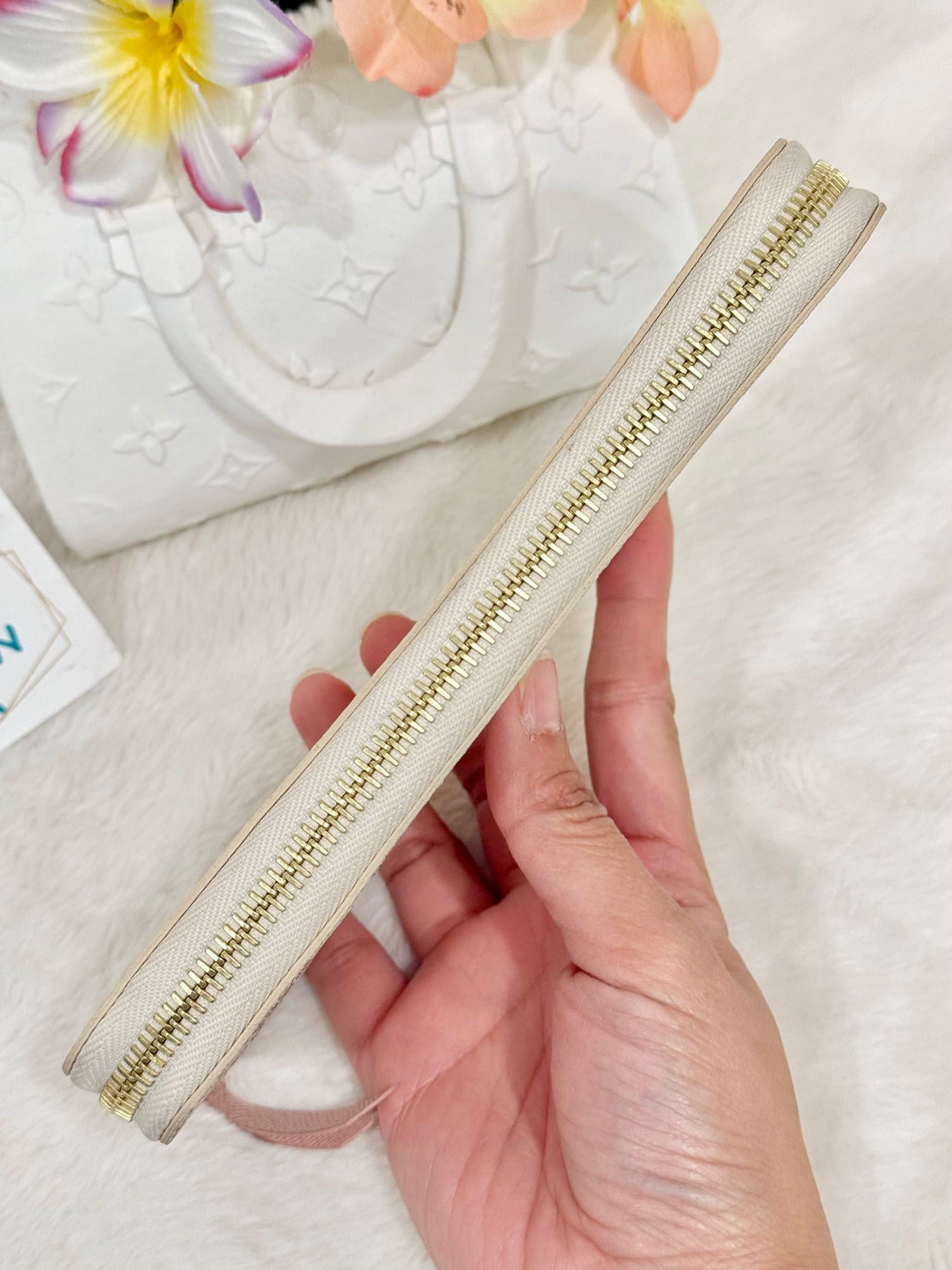 Louis Vuitton Clemence Damier Azur Rose Ballerine Wallet