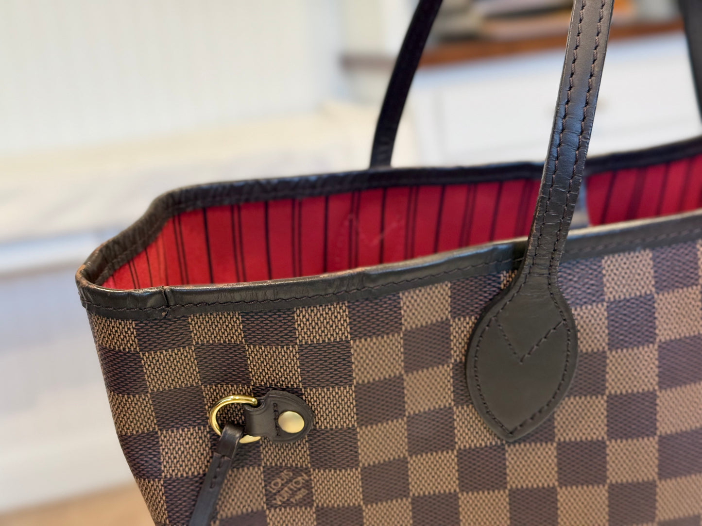 Louis Vuitton Neverfull MM Damier Ebene Cerise