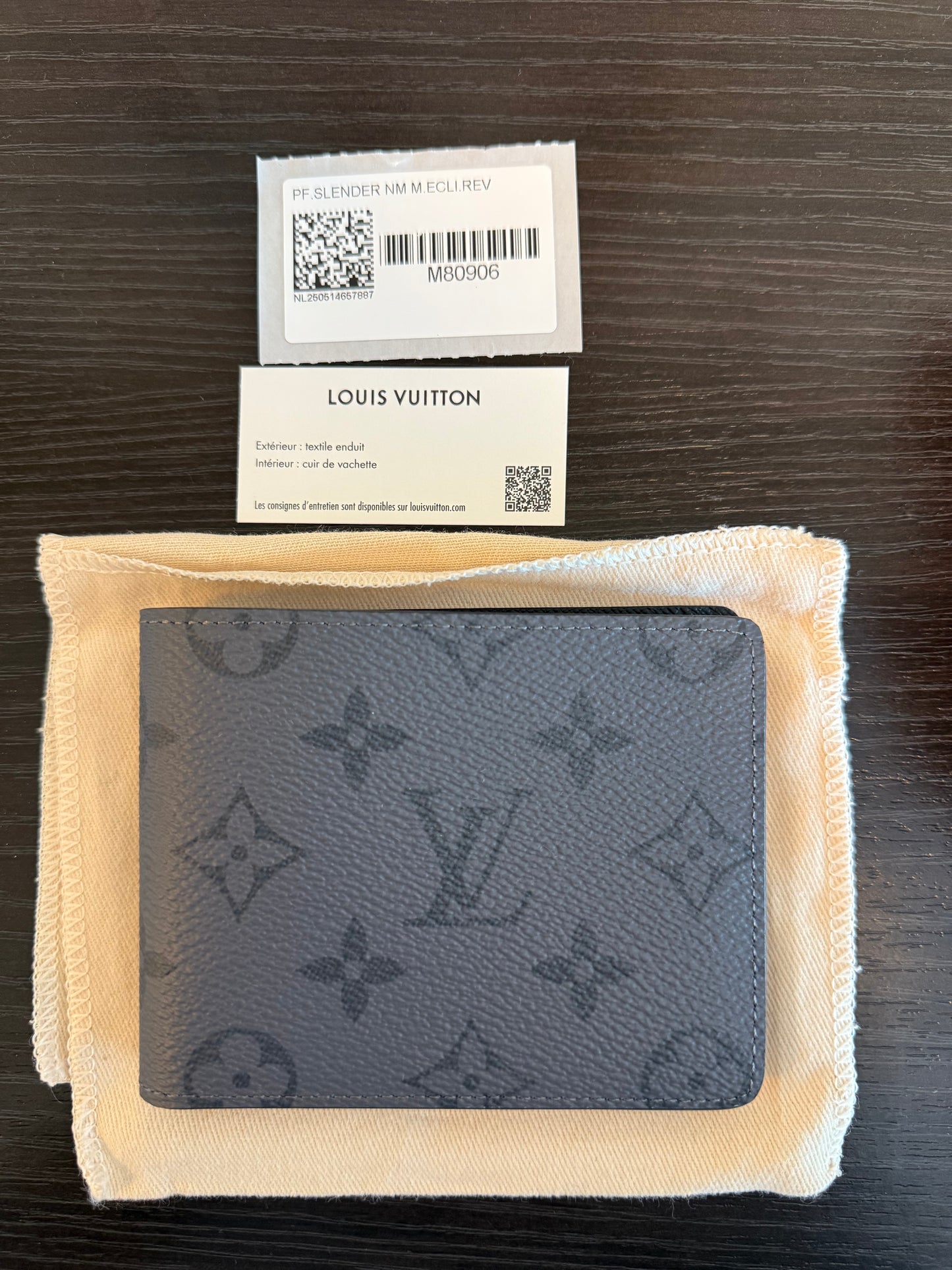 Louis Vuitton Slender Men’s Wallet in Eclipse