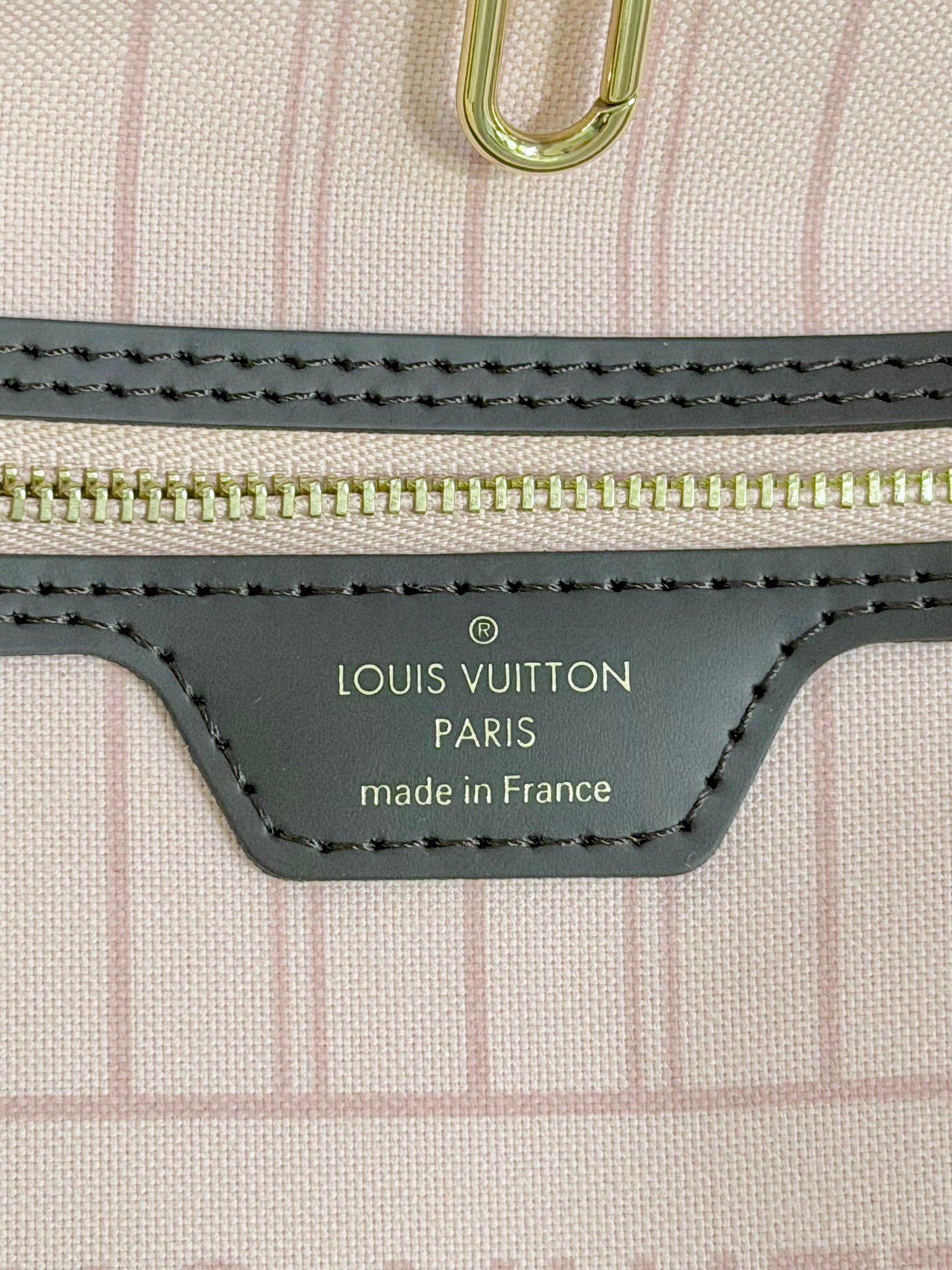 Louis Vuitton Neverfull MM Braided Damier Ebene Rose Quartz