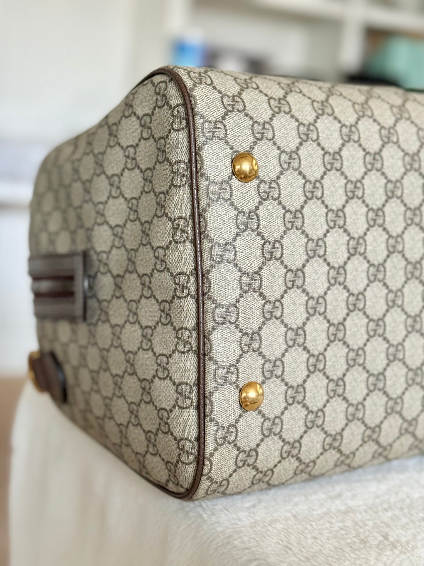 Gucci Ophidia GG Carry-On Supreme Beige Canvas Duffel/Luggage