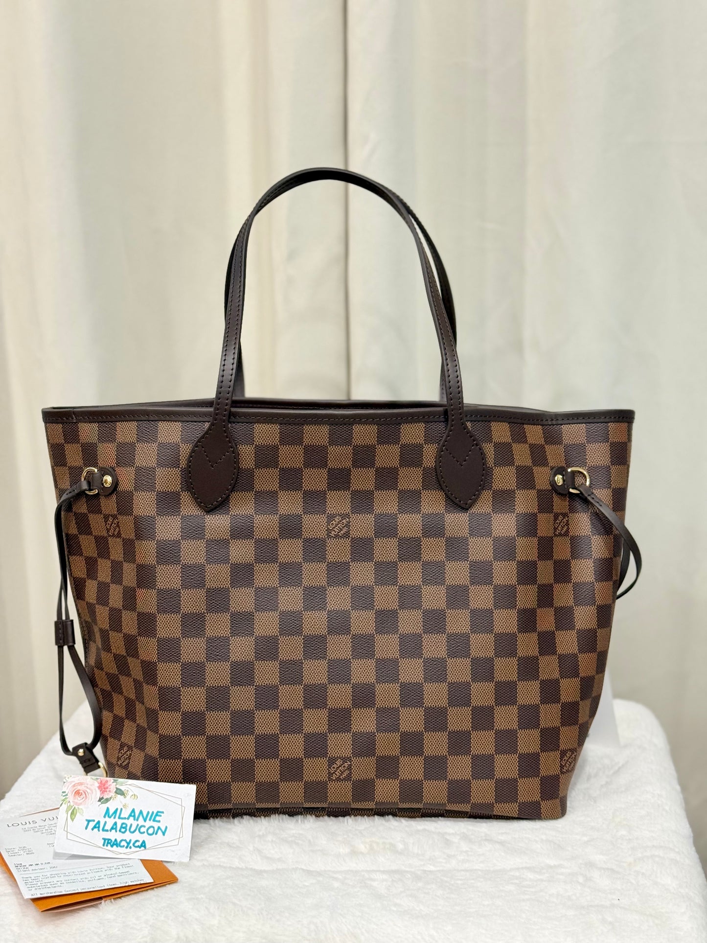 Louis Vuitton Neverfull MM Damier Ebene Cerise