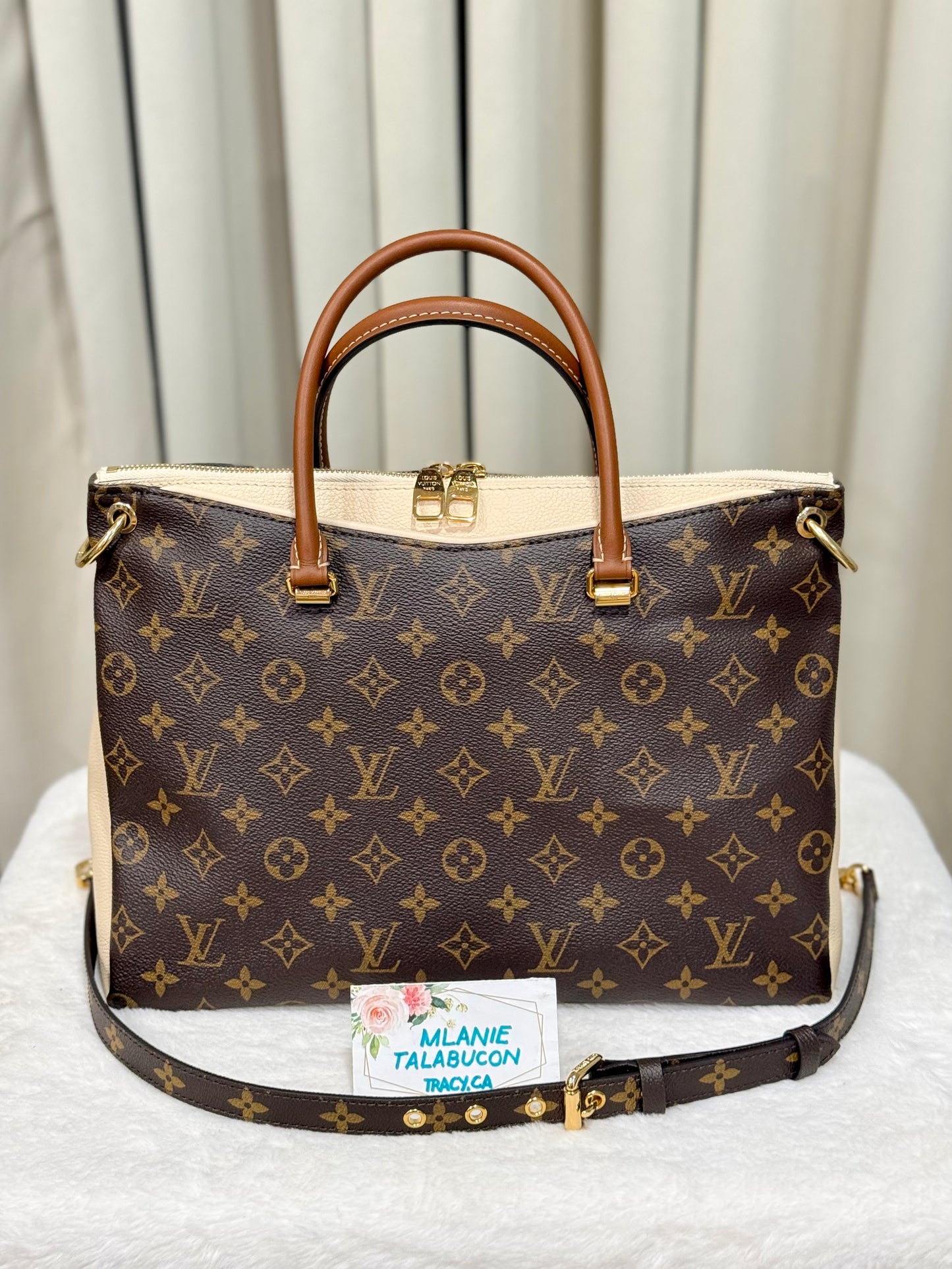 Louis Vuitton Pallas MM Cream Tote