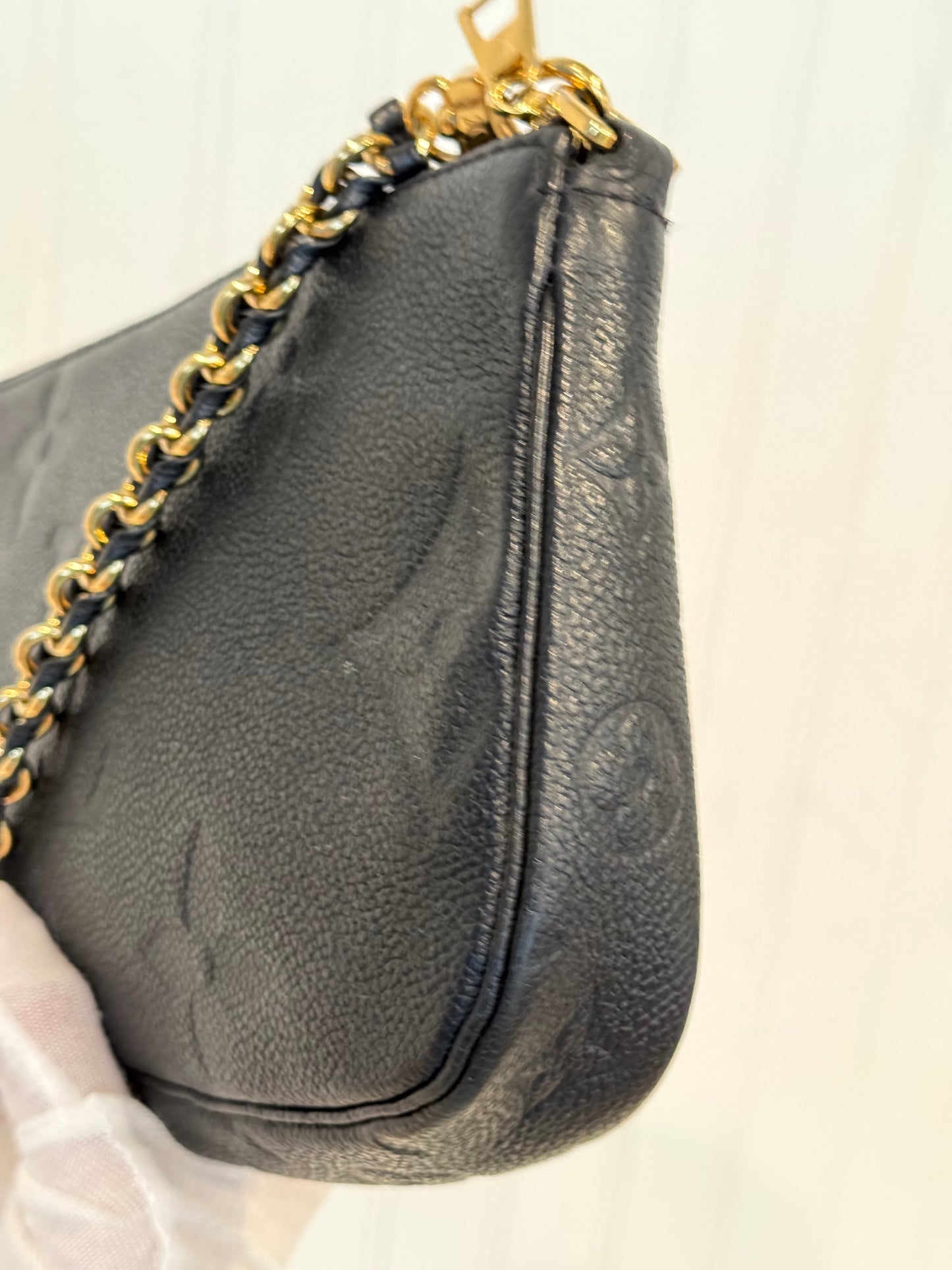 Louis Vuitton Large Pochette Mono Giant Black Empreinte with chain strap
