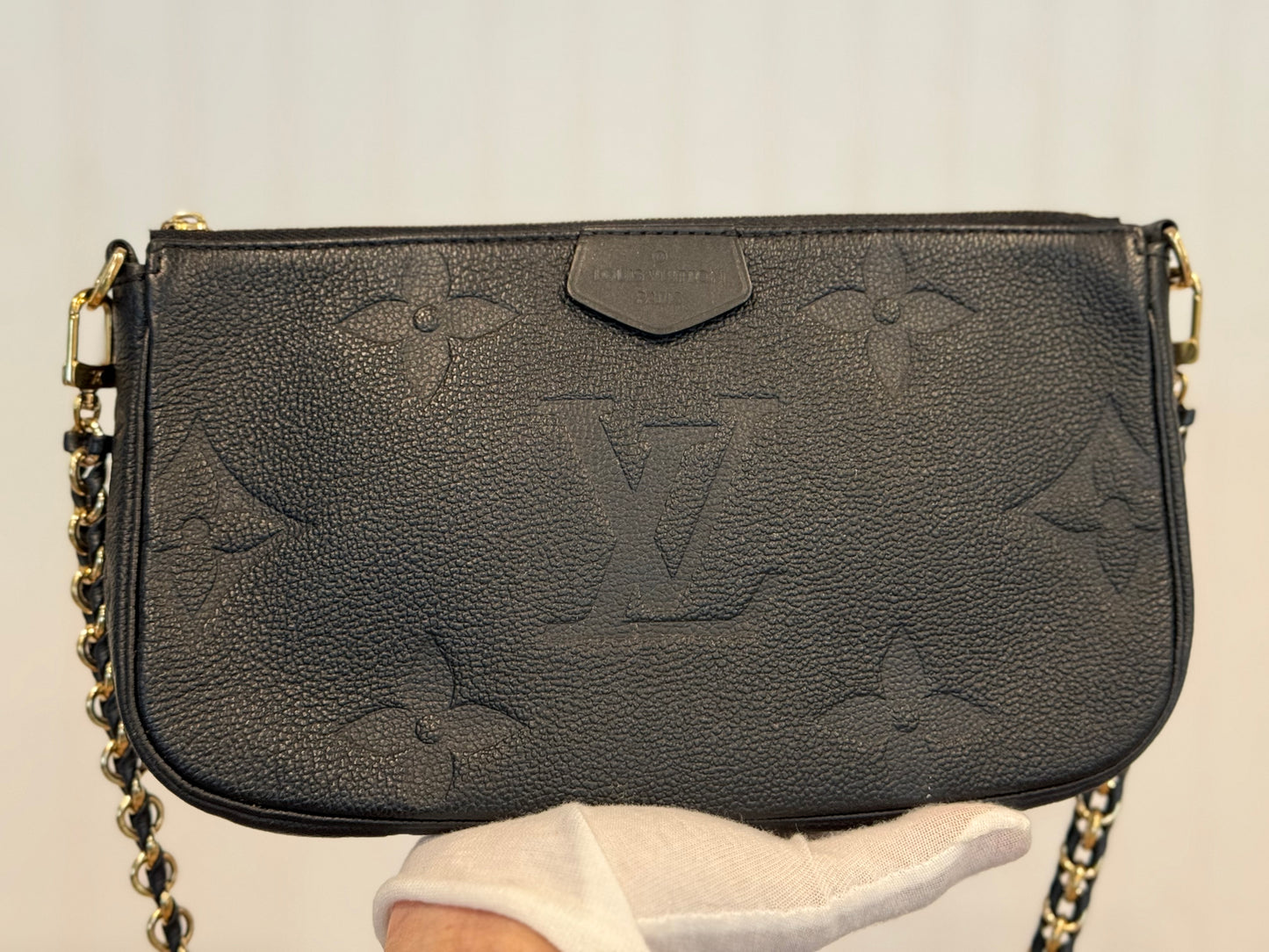 Louis Vuitton Large Pochette Mono Giant Black Empreinte with chain strap