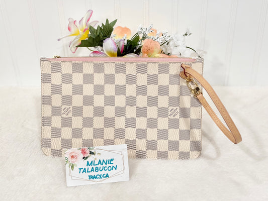 Louis Vuitton Neverfull MM/GM Damier Azur Rose Ballerine Pouch