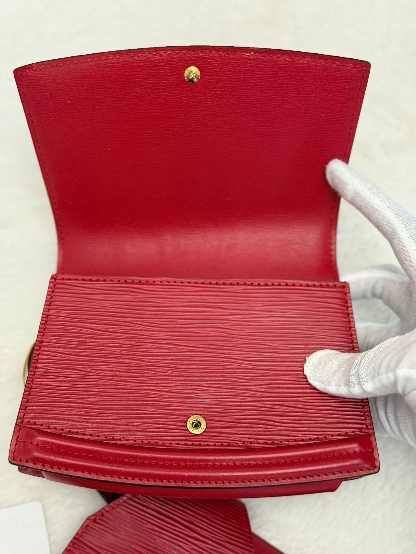 Red Epi Pochette Ceinture Tilsitt Belt and Pouch Vintage