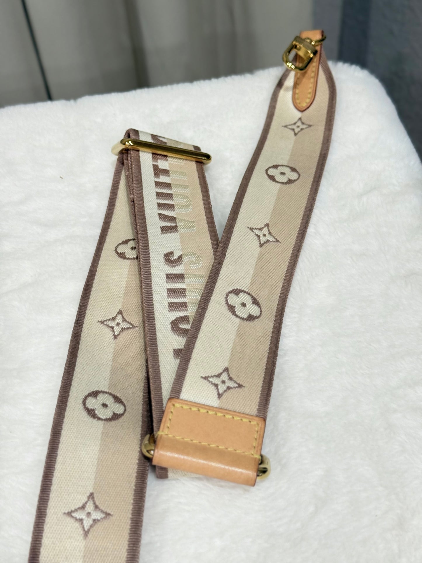 Louis Vuitton Beige Guitar Jacquard Adjustable Strap