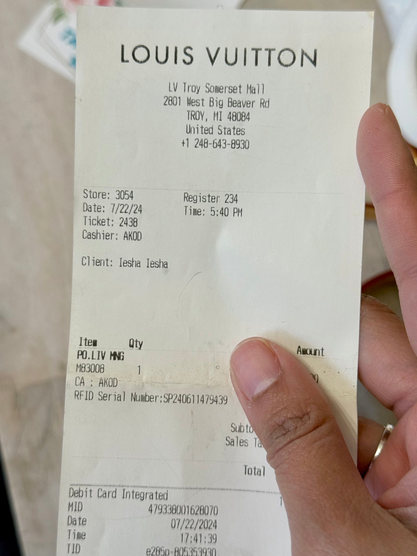 Louis Vuitton Pochette Liv Mono