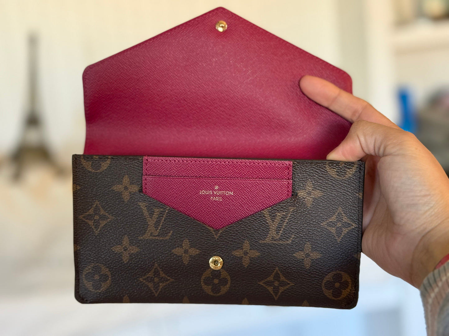 Louis Vuitton Jeanne Mono Fuchsia Wallet with Inserts