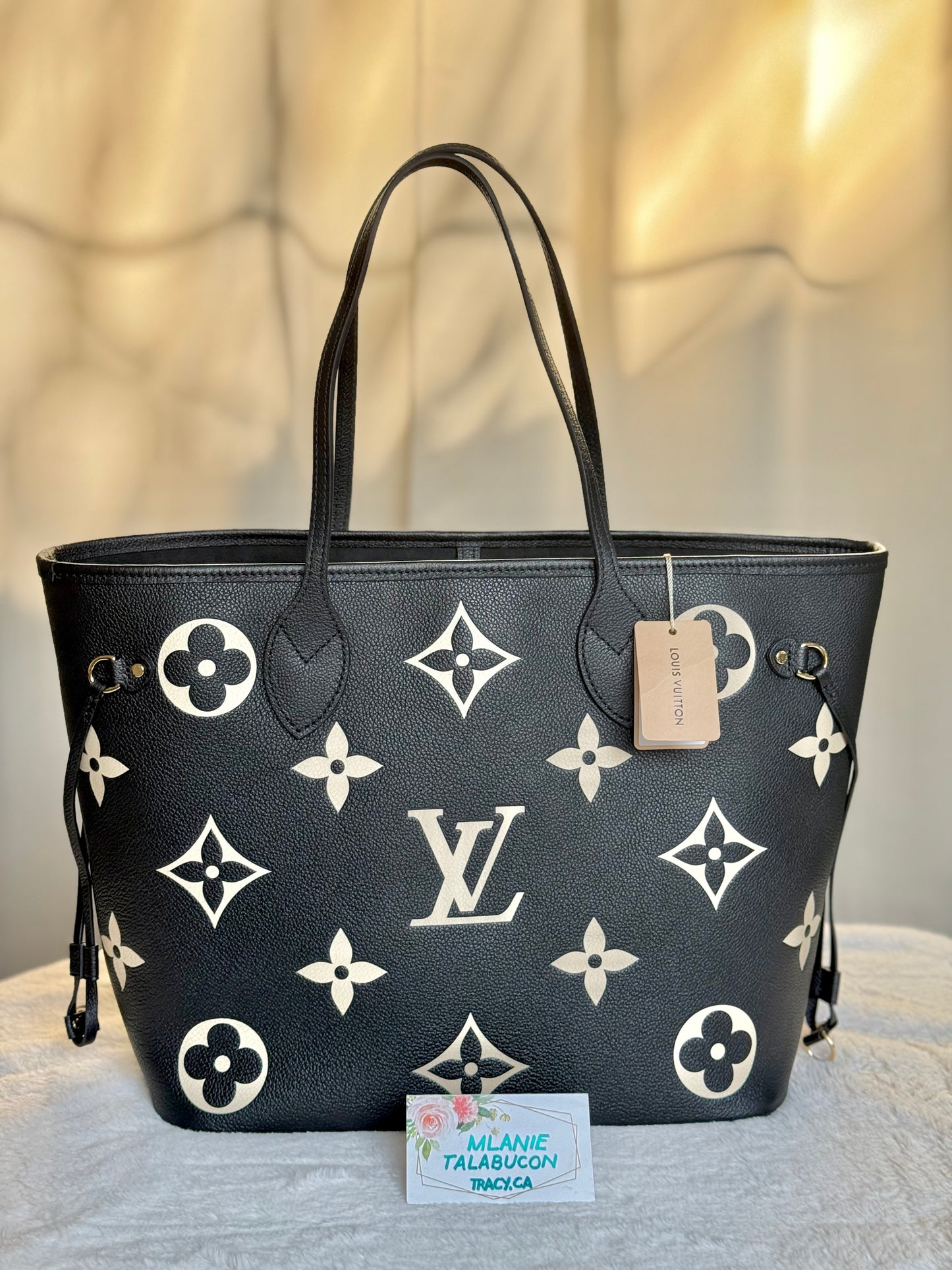 BRAND NEW Louis Vuitton Neverfull Mono Giant Empreinte Black/Beige