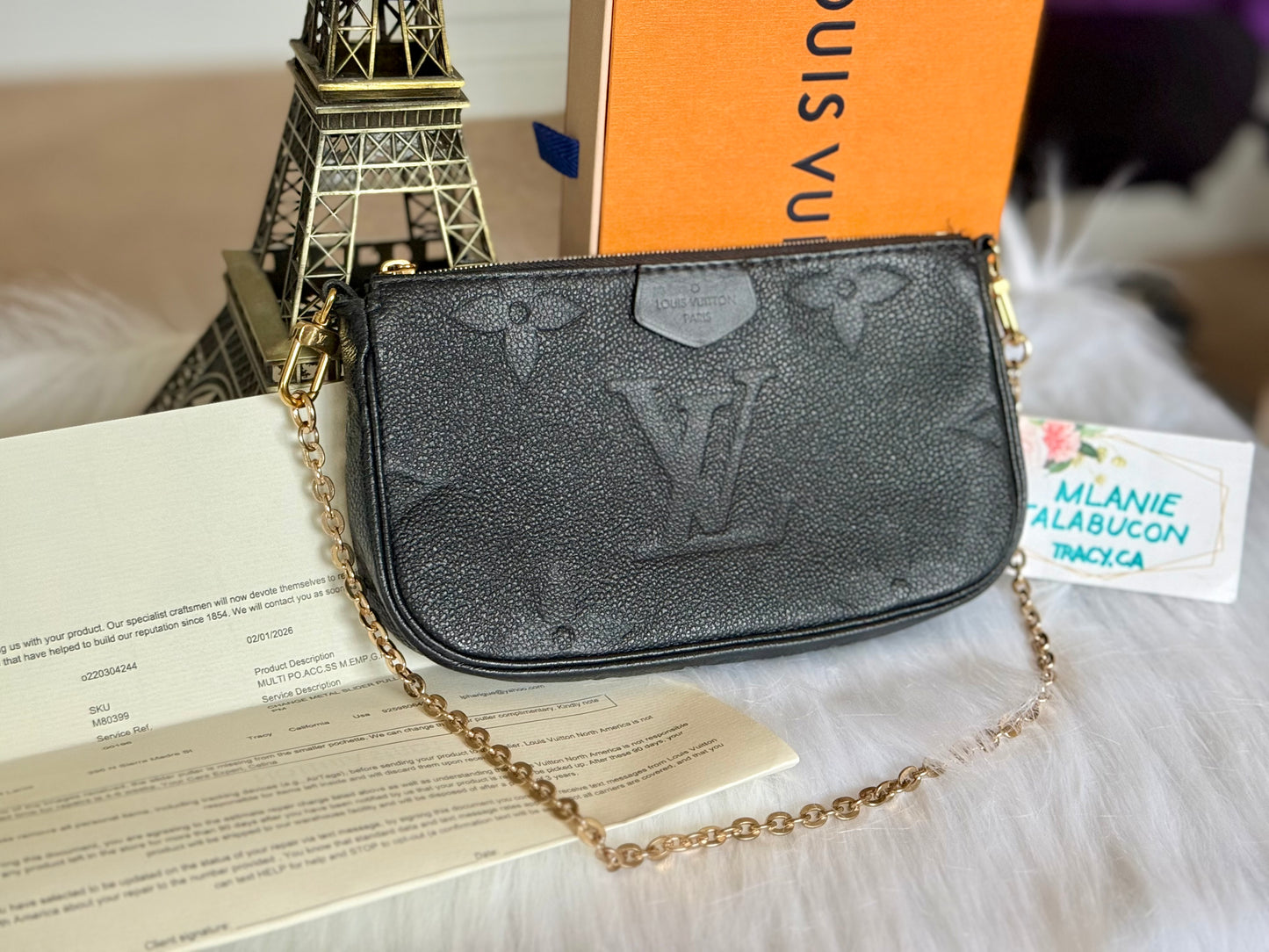 Louis Vuitton Small Pochette Black Empreinte