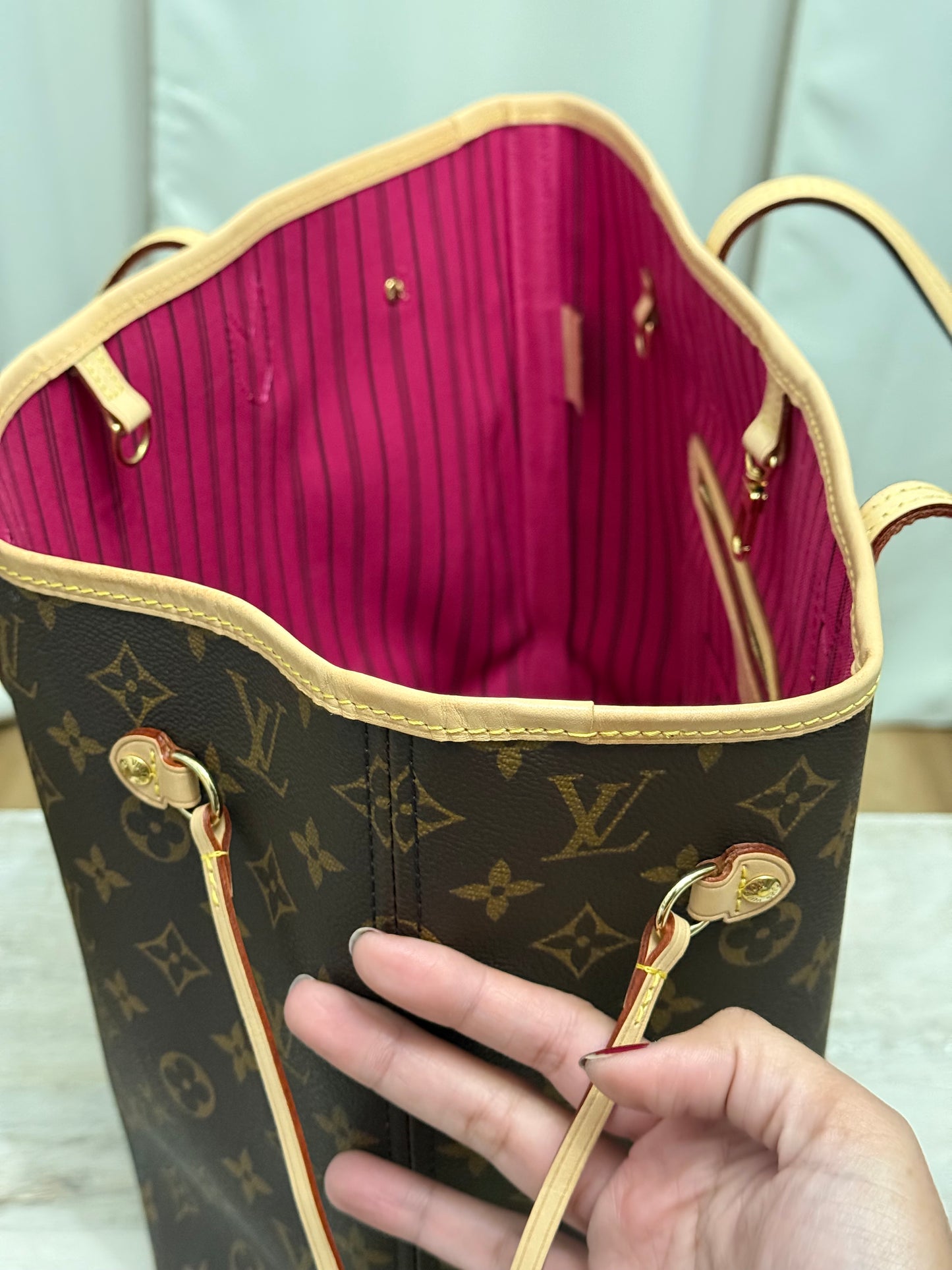 Louis Vuitton Neverfull MM Mono Pivoine Bag Only