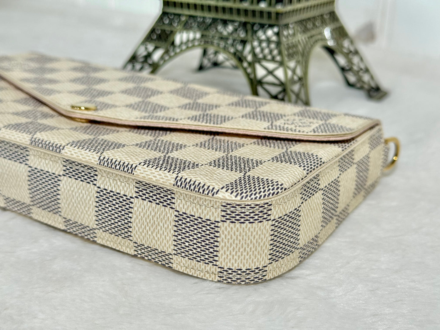 Louis Vuitton Pochette Felicie Damier Azur Rose Ballerine
