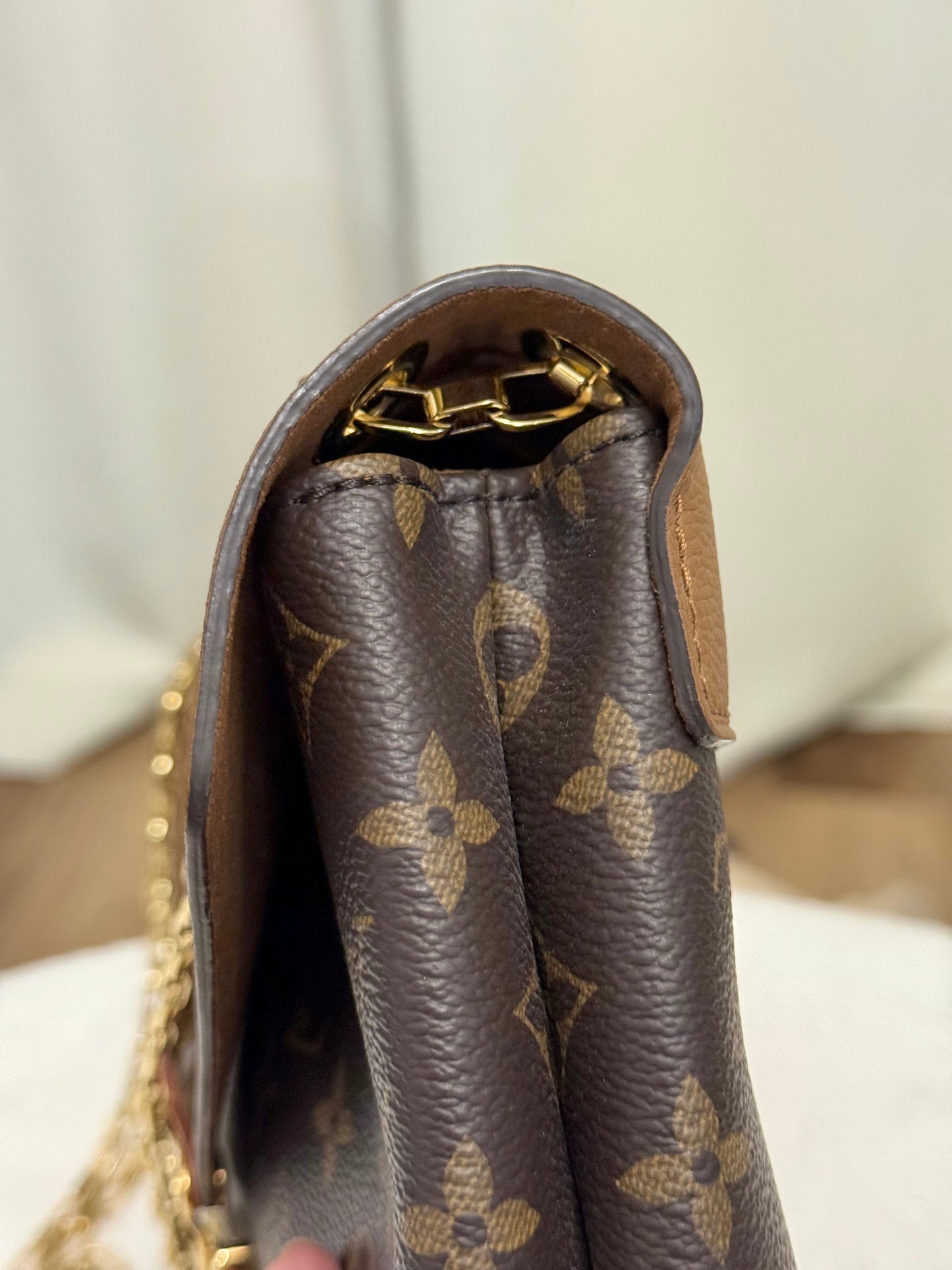 Louis Vuitton Pallas Chain Mono with Havane Leather