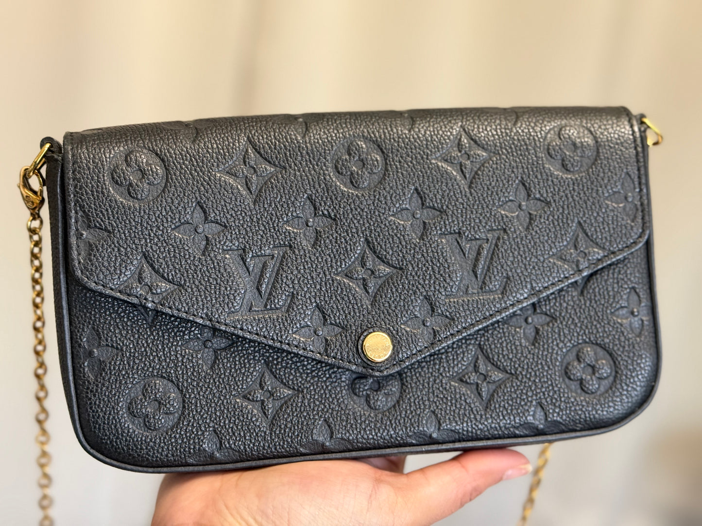 Louis Vuitton Felicie Pochette Black Mono Empreinte