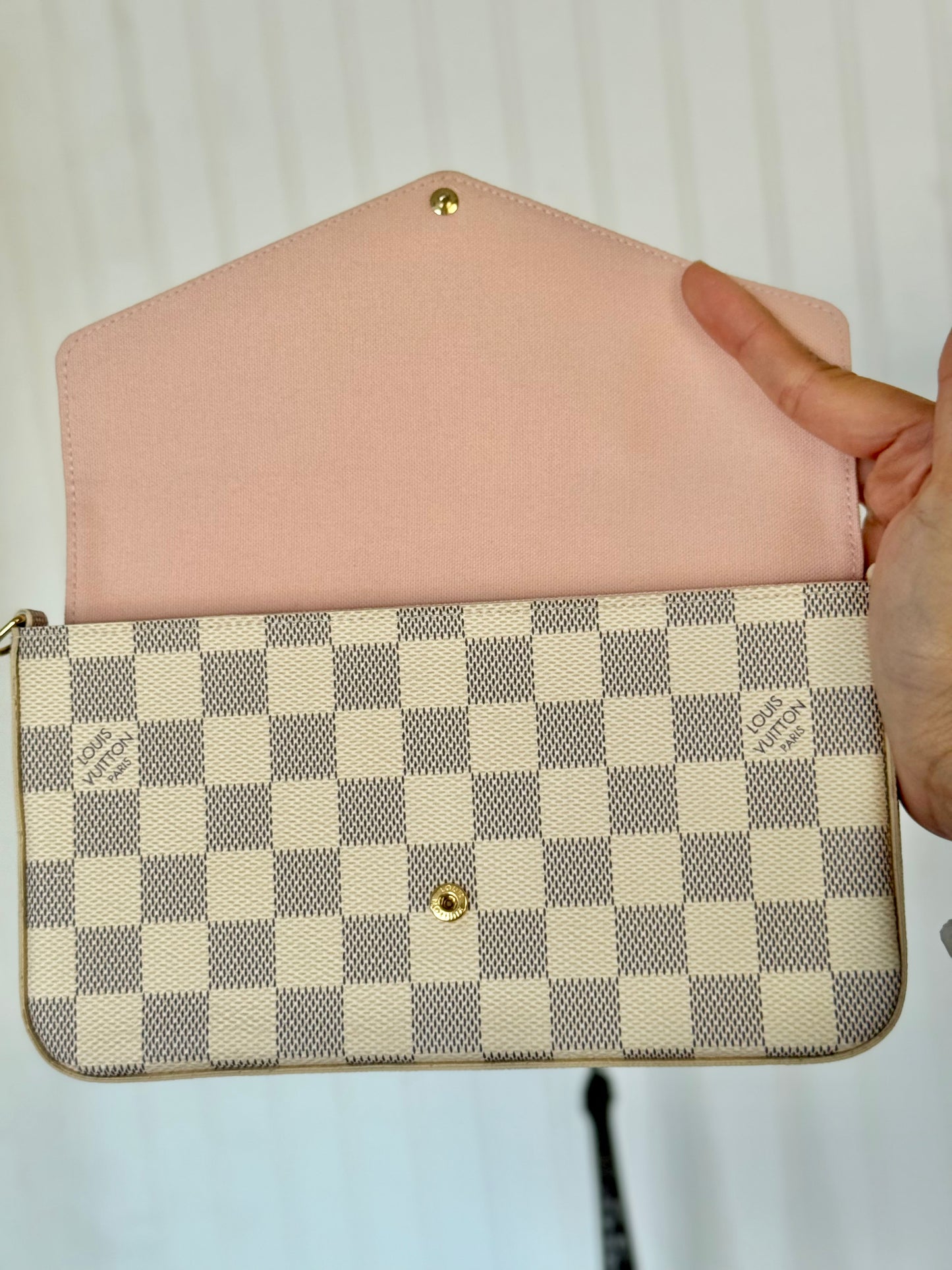 Louis Vuitton Pochette Felicie Damier Azur Rose Ballerine