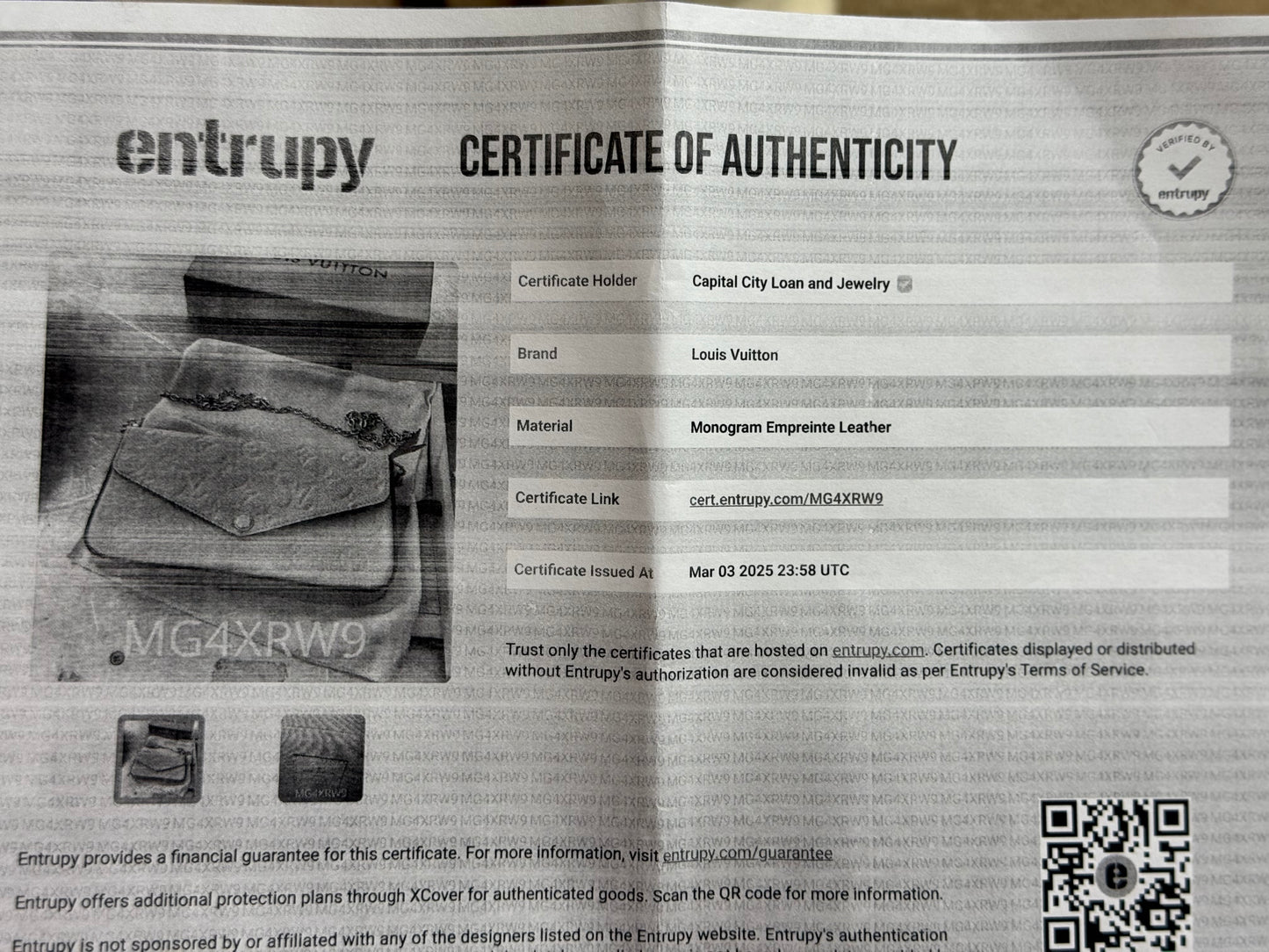 Louis Vuitton Felicie Pochette in Empreinte Rose Poudre Bag Only