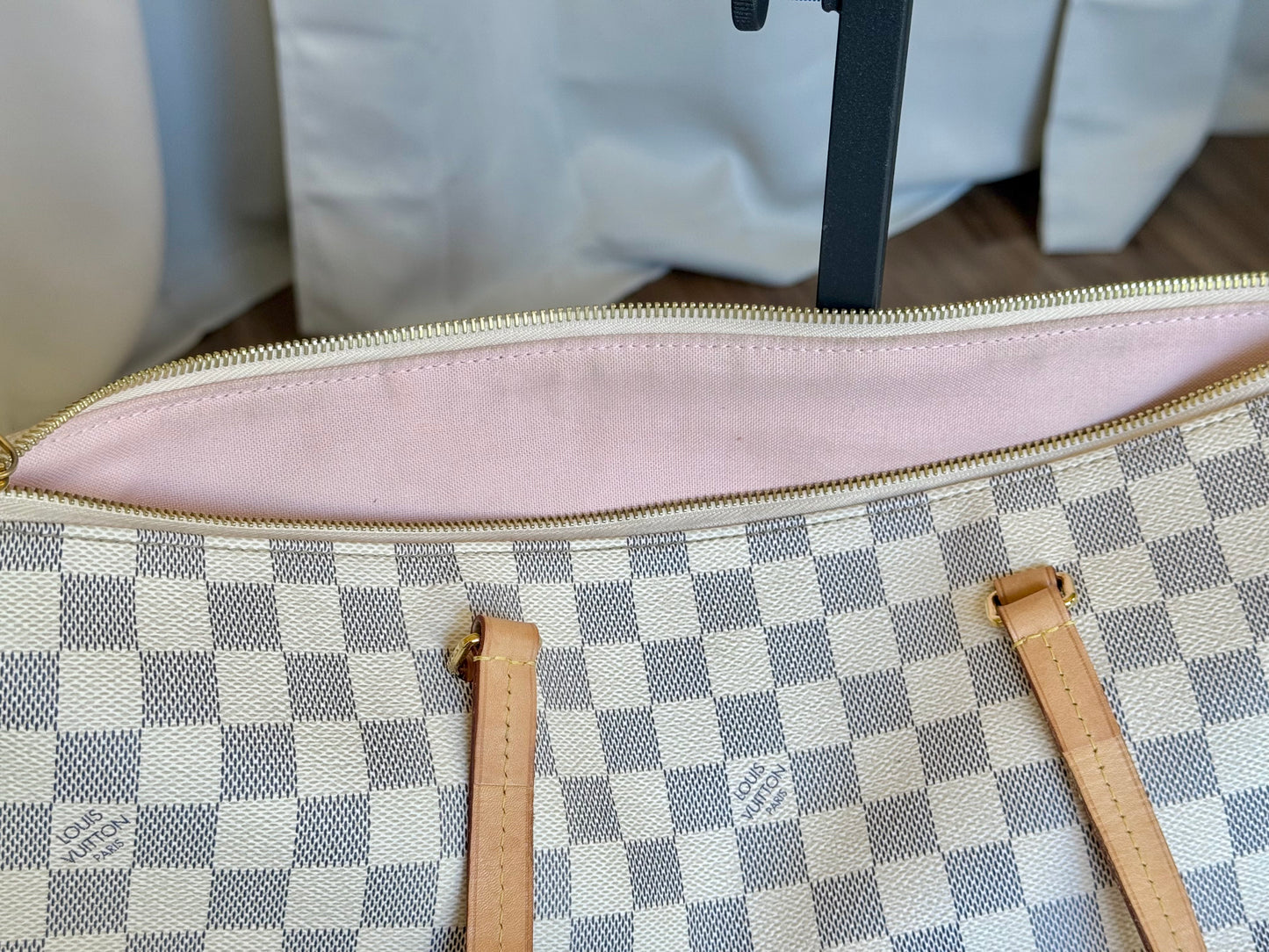 Louis Vuitton Ièna MM Damier Azur Rose Ballerine