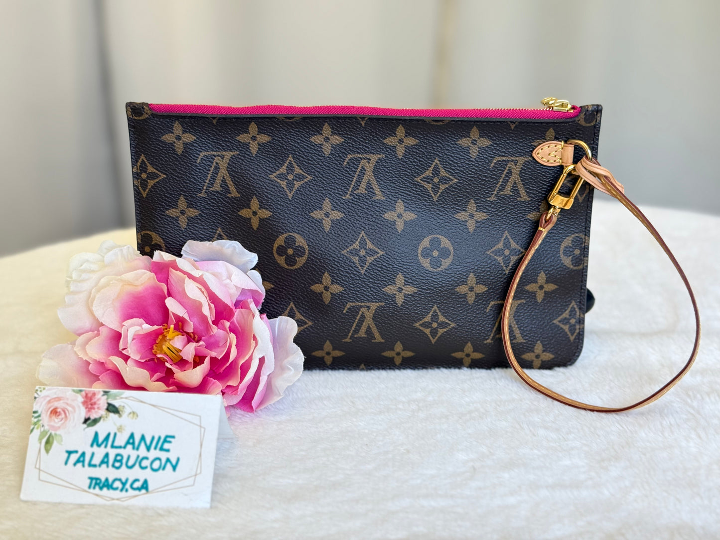 Louis Vuitton Neverfull GM Mono Pivoine Bag and Pouch