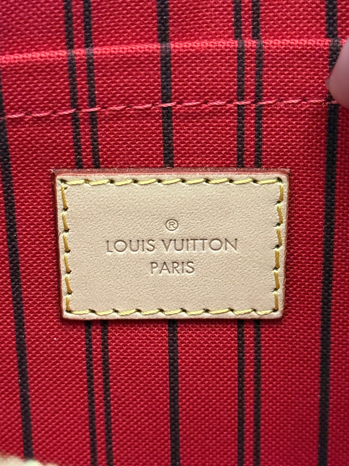 Louis Vuitton Neverfull MM Mono Cherry Bag and Pouch