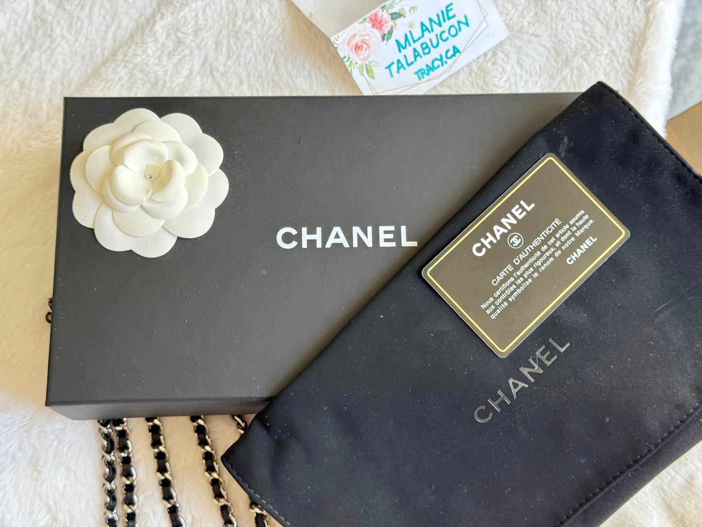 Chanel Double Zip Clutch Studded Black Lambskin Chevron Silver HW