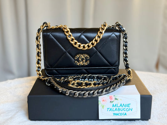 Chanel 23C Wallet on Chain 19 Black Lambskin Mixed HW