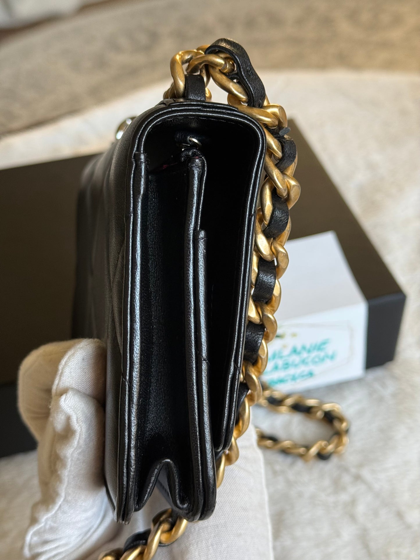 Chanel 23C Wallet on Chain 19 Black Lambskin Mixed HW