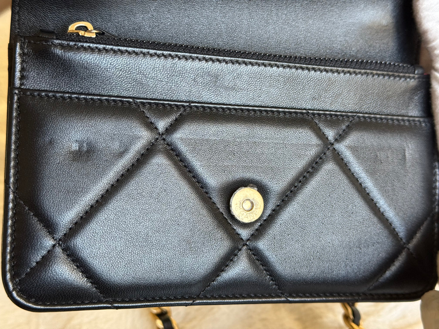 Chanel 23C Wallet on Chain 19 Black Lambskin Mixed HW