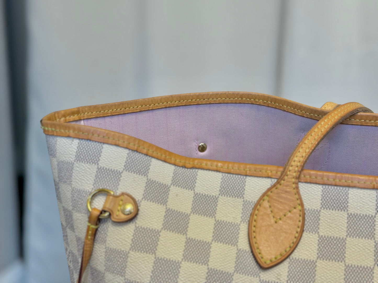 Louis Vuitton Neverfull GM Damier Azur Rose Ballerine Bag and Pouch