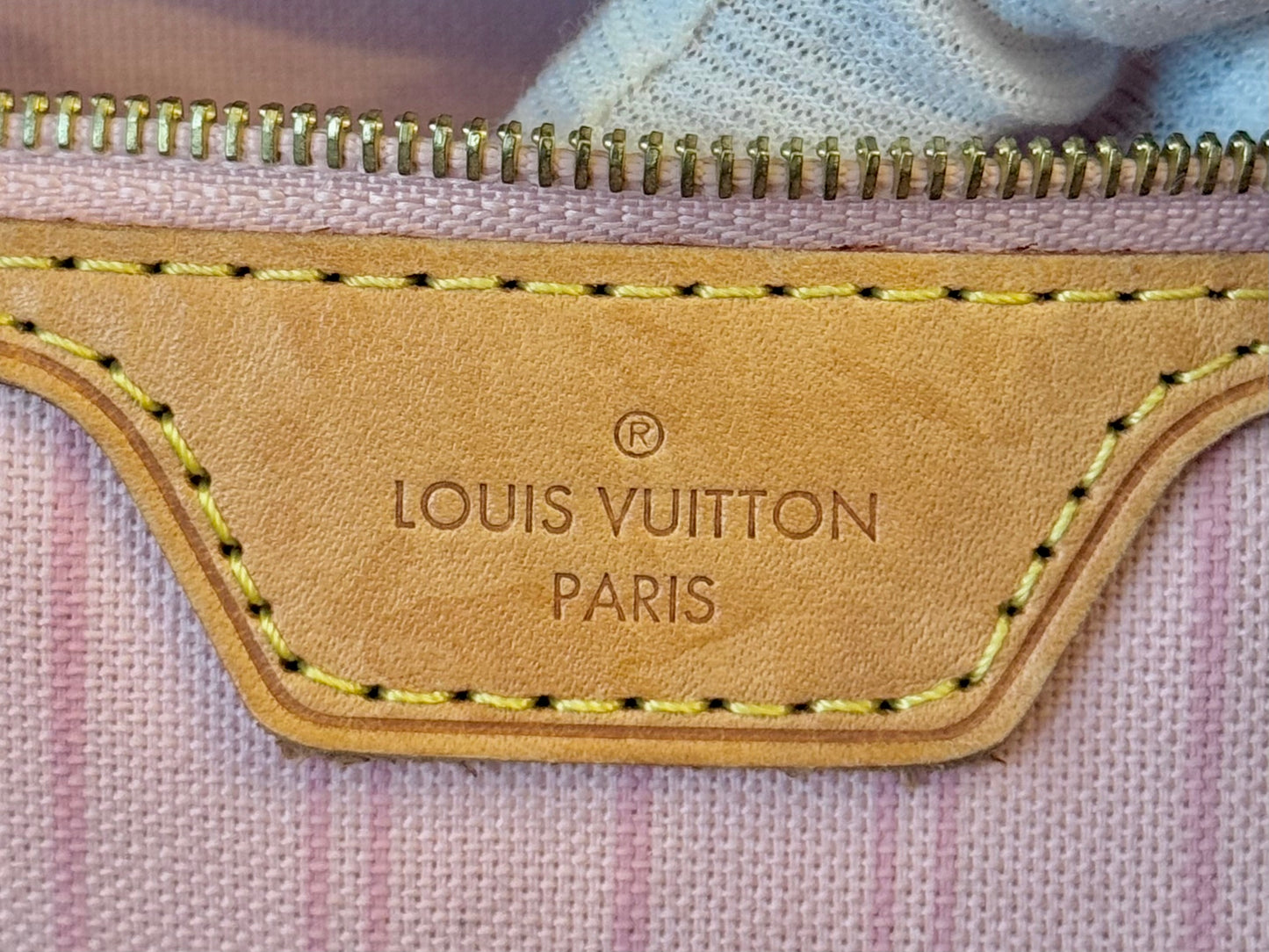 Louis Vuitton Neverfull GM Damier Azur Rose Ballerine Bag and Pouch