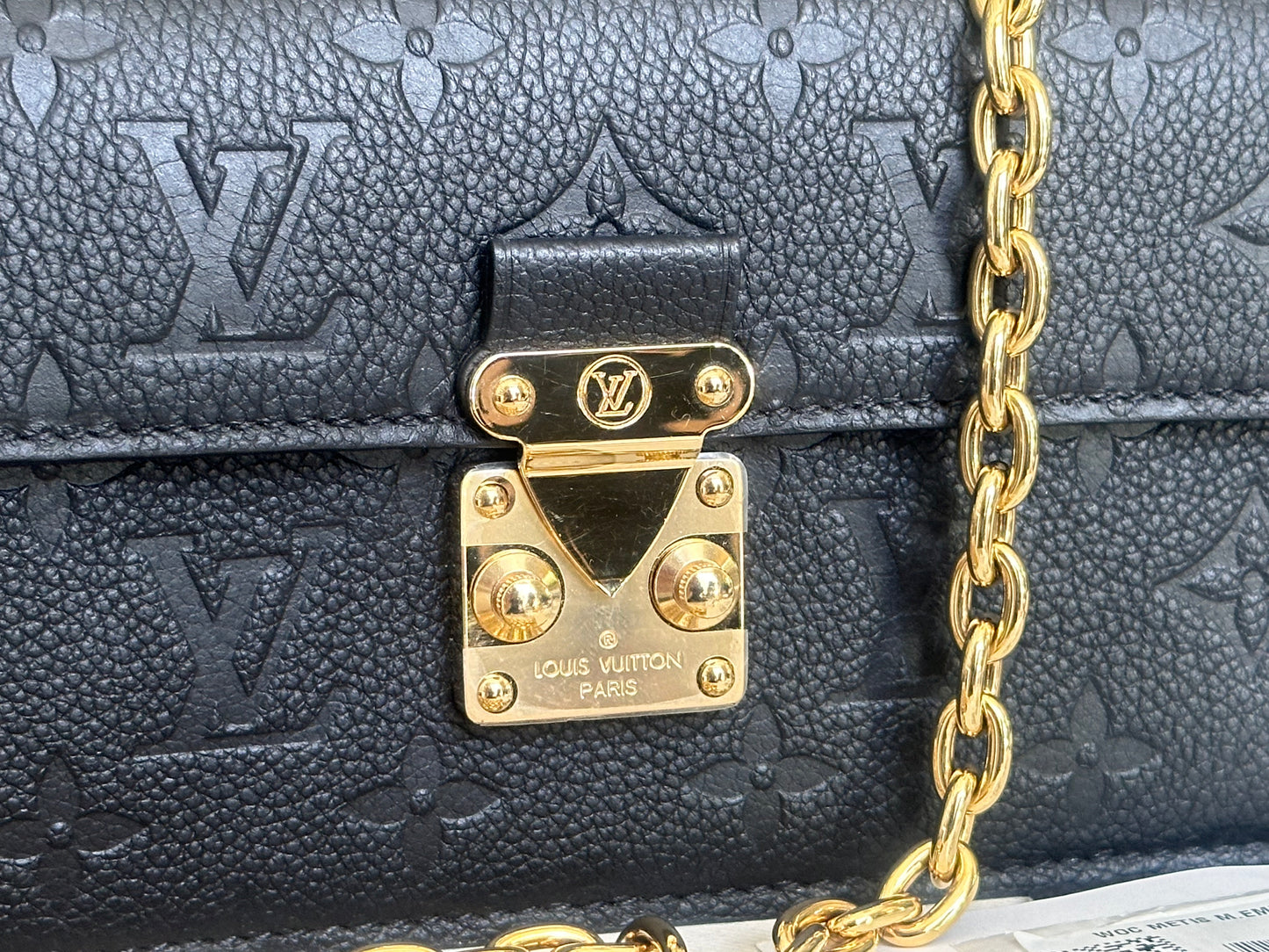 Louis Vuitton Metis Wallet on Chain in Black Mono Empreinte