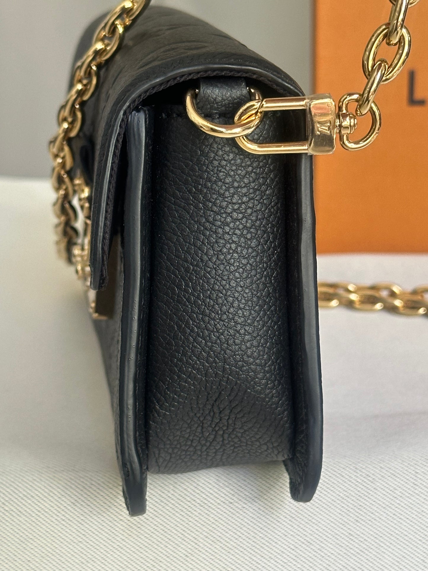 Louis Vuitton Metis Wallet on Chain in Black Mono Empreinte